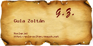 Gula Zoltán névjegykártya